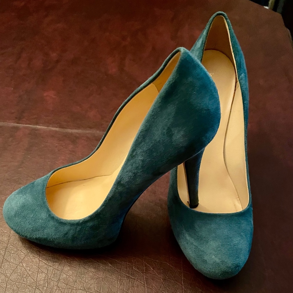 Kate Spade turquoise suede platform heels